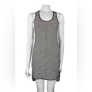 Silence + Noise Black and White Striped Textured Tank Dress
